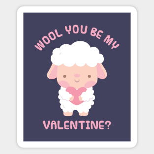 Cute Little Lamb Wool You Be My Valentine Magnet